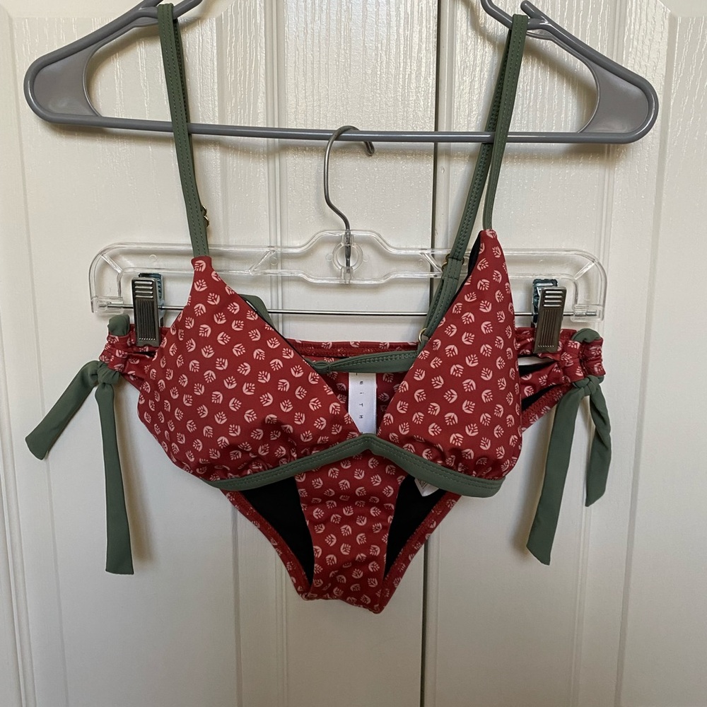 Leith red and green bikini
